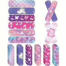 12/24/30/42/54pcs Cartoon Unicorn Rainbow Pattern Band Aids, Soft Adhesive Band Aids Suitable For Scratches, Scratches, And Minor Wounds, Suitable For Outdoor And Home Necessities, Suitable For Protecting Scratches And Scratches - View 1