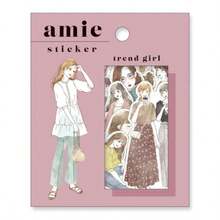 Amie Sticker アミ ステッカー かわいい フレークシール 水彩ガール 上質紙 日本製 - トレンドガール - チェックする 1