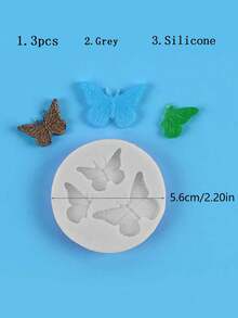 SikeSike 3 Pcs Butterfly Themed Silicone Molds, Suitable For Cakes, Chocolates And Candies - Non-Stick, Flexible Design, Ideal For DIY Baking And Arts & Crafts Projects - Perfect For Birthday Parties And Weddings - Grey - View 9