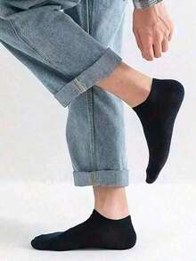 30/15/10/5/3/1 Pares de Calcetines Minimalistas de unicolor de Corte Bajo para Hombres, Transpirables y Absorbentes de Humedad, Calcetines Invisibles, Adecuados para Todas las Estaciones - Multicolor - Ver 7