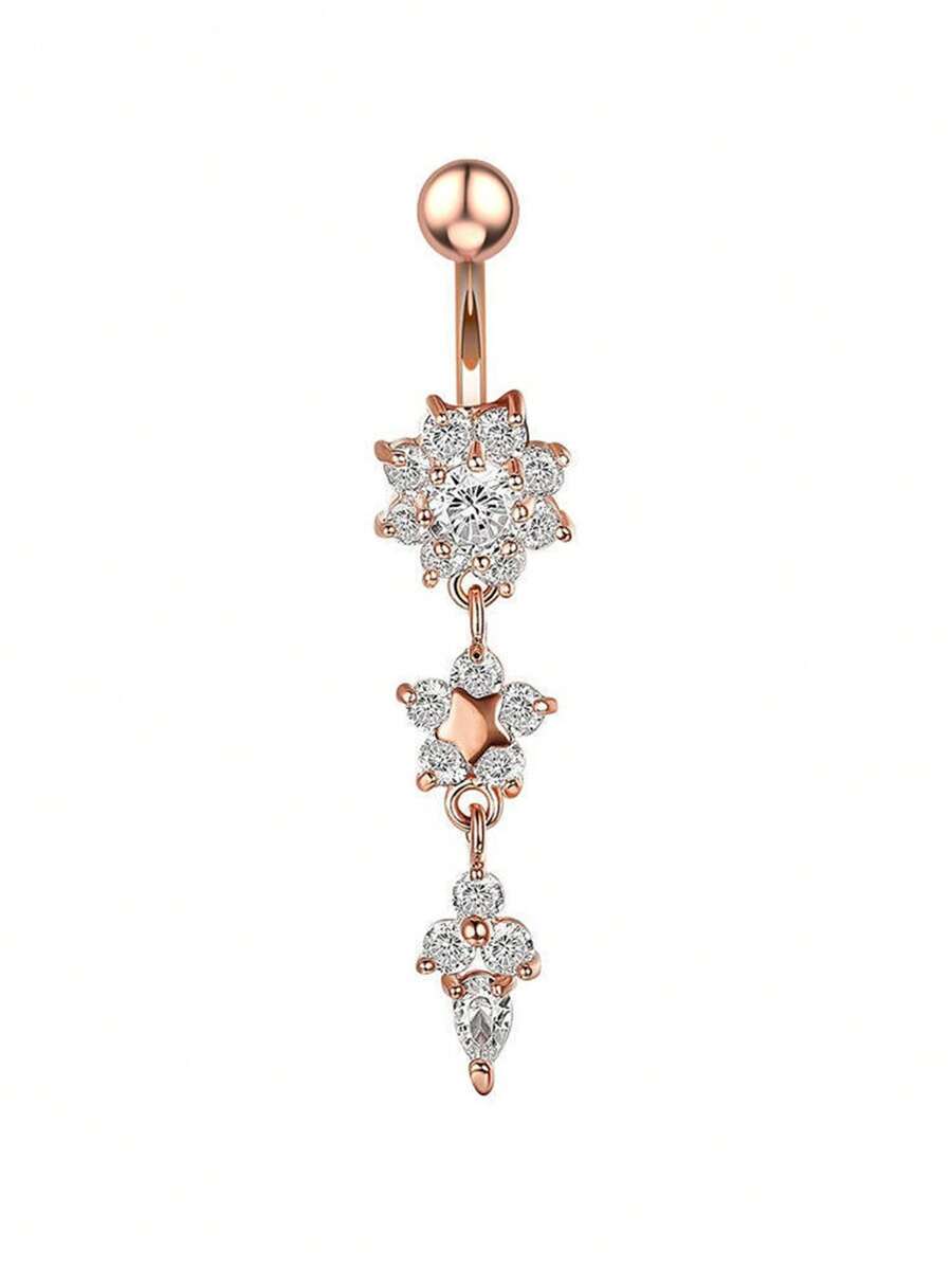 1 pieza Accesorio de joyería corporal sexy para piercing del ombligo, vacaciones de verano en la playa - Amarillo Oro - Ver 1