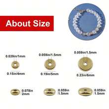 [Stainless Steel Spacer Beads] 40/100pcs Stainless Steel 2D Flat Round Spacer Beads| DIY Jewelry Making Decorative Loose Beads For Necklaces And Bracelets Accessories - Stainless Steel 4mm 100 Pcs - View 8