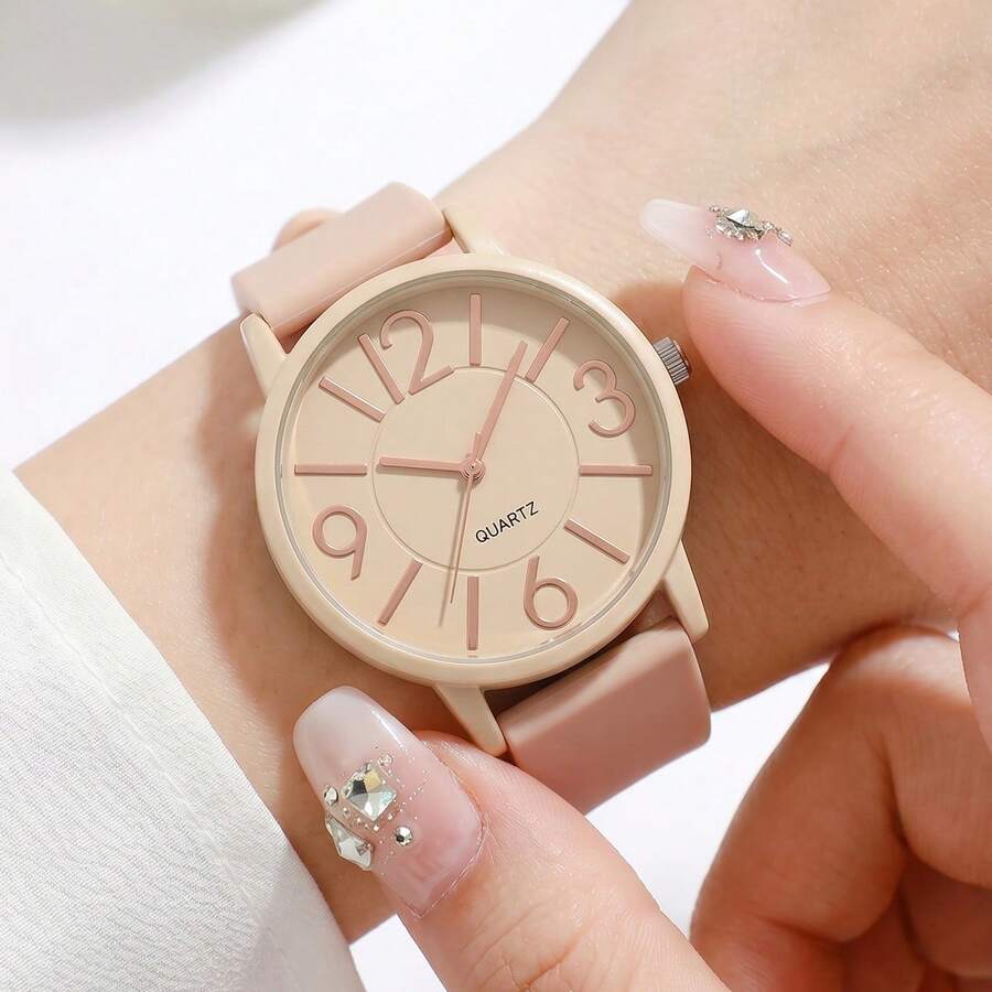BERGCOZ Women's Round Quartz Watch, Minimalist Elegant Design, Suitable As Gift For Girlfriend, Friend, Mother, Best Holiday Present - V371 - View 1