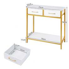 GOFLAME Narrow Console Table Small Entryway Table With 2 Fabric Drawers Modern Sofa Table With Heavy-Duty Metal Frame For Living Room, Entrance - White - View 3
