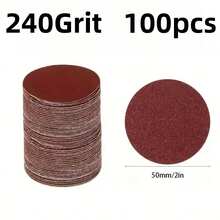 100片 2英吋氧化鋁砂紙 60-3000號，附電動旋轉工具安裝接頭，耐用居家拋光套組，適用於木工、金屬、汽車、家具、木工工具、汽車拋光、精密拋光 - 紅色 - 查看 16