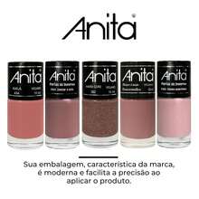 Kit 5 Esmaltes Anita Delicada Tons Nude Rosado Cremoso Glitter Esmalte Atacado - 2 Esmaltes - Visão 3