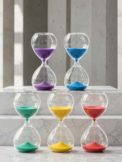 1pc 5/10 Minutes , Transparent Glass Material, Multiple Sand Color Options, Suitable As Desktop Decor For Living Room, Bedroom, Study, And Office