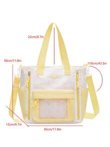 Cute & Stylish Large Capacity Crossbody Bag, Suitable For Commuting, Students, Daily Use Shoulder Tote Bag - Multicolor - View 3