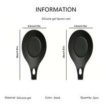 1/2pcs Spoon Holder Easy-To-Clean Insulated Spoon Rest,Kitchen,Christmas Gift - Black - View 9