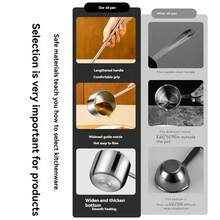 1Pc 300ML Silver Stainless Steel Oil Heating Pot With Long Steel Handle, Made Of Sturdy Stainless Steel, Rust-Proof And High Temperature Resistant. Compact 300ml Small Capacity Fits Oil Heating, Seasoning Pouring And Mini Cooking Needs. Extended Steel Handle Keeps Hands Away From High Heat, Effectively Preventing Oil Splatter Burns. - View 9