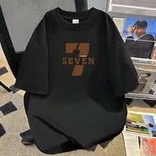 Printed T-Shirt For Men And Women - 黑色 - 查看 1
