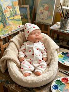 8 Inch Full Silicone Reborn Baby Doll Peach Girl Open Design Soft Elastic Touch Suitable For Play And Collection (Anatomically Correct) - Silicone - View 1