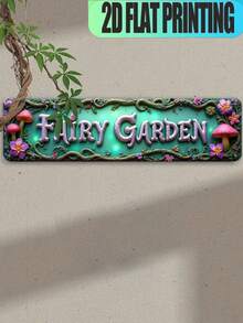 2D Flat Vintage Plant And Letter Wooden Wall Address Sign Decor - Thickened Green Background, Mushroom, Floral, Vine And Letter Patterns - Suitable For Outdoor/Decorative Use, Office And Other Spaces - A - View 5