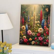 Digitales Ölmalerei-Set für Erwachsene und Anfänger - 16*20 Zoll/1 Stück, ungerahmt, DIY einfaches Acrylmalset, Heimdekoration Kunsthandwerk, ideales Geschenk zum Geburtstag, Vatertag, Weihnachten, Muttertag und Valentinstag - Blätter und Blüten - Übersicht 9