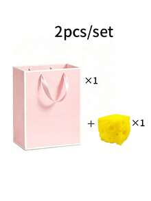 2pcs/Set White And Pink Gift Bags With Large Cheese Decoration - Multicolor - View 13