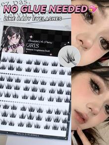 8 Rows Glue-Free 5D Baby Curl Natural Slim Mink Faux Eyelashes - 查看 1