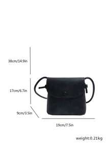 Premium Texture Tassel Shoulder Small Square Bag Vintage Hong Kong Style Leather & Suede Crossbody Bag - Black - View 4