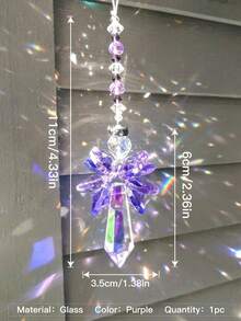 1 件彩虹守护天使水晶捕光器，可用作家居/汽车装饰、门廊装饰和悬挂水晶玻璃装饰 - 彩色 - 查看 10