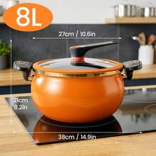 Stew Pot With Lock Lid Large Capacity – Stock Pot For Braising, Soups, Stews - View 5