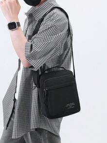 男士百搭郵差包,極簡商務通勤包,休閒戶外多隔層小肩背包,時尚 - 多色 - 查看 12