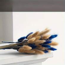 30~240pcs 17-Inch Multicolor Artificial Rabbit Tail Grass, Faux Rabbit Tail Grass Stems For Home Decor, Suitable For Bohemian Style Floral Arrangements, DIY Crafts, Home Kitchen And Wedding Decor, Christmas Decorations - Blue-brown - View 4