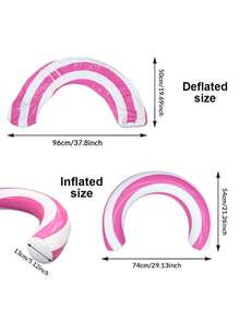 1pc U-Shaped Inflatable Pool Float Chair, Striped Water Lounger Float Ring, Portable PVC Adult Pool Float Seat, Perfect For Summer Beach Parties, Pool Water Entertainment, Pools, Lakes, Beaches, And Backyards. - A - View 3