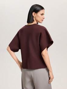 Women's Casual Solid Color Button Front Cardigan, Suitable For Summer & Autumn - Brown - View 3