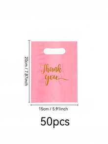 150pcs Pink Thank You Plastic Gift Bags Set - Durable, Fashionable, Reusable, 3 Sizes (Small, Medium, Large), Suitable For Retail Or Gift Shop Packaging, Gift Bags, Gift Wrapping, Fashionable Packaging, Sturdy Structure, Small Size With "Thank You" Design - Pink Thank You Gift Bag Set - View 12