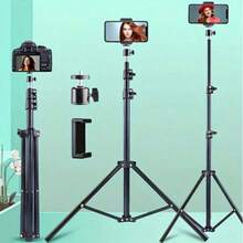 Multifunctional Tripod, Height Adjustable 43.31 Inches, Metal Material, Suitable For Phone, Camera Stand, Photography, Video Recording, Live Streaming - A - View 6