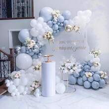 15/25/35/45/55入/組 淡灰藍色乳膠派對氣球，18/12/10/5英吋淡灰藍色氣球拱門裝飾組，適用於情人節主題婚禮、畢業生日、性別揭曉、新娘派對、單身女郎派對裝飾 - 淡灰藍色 - 查看 3