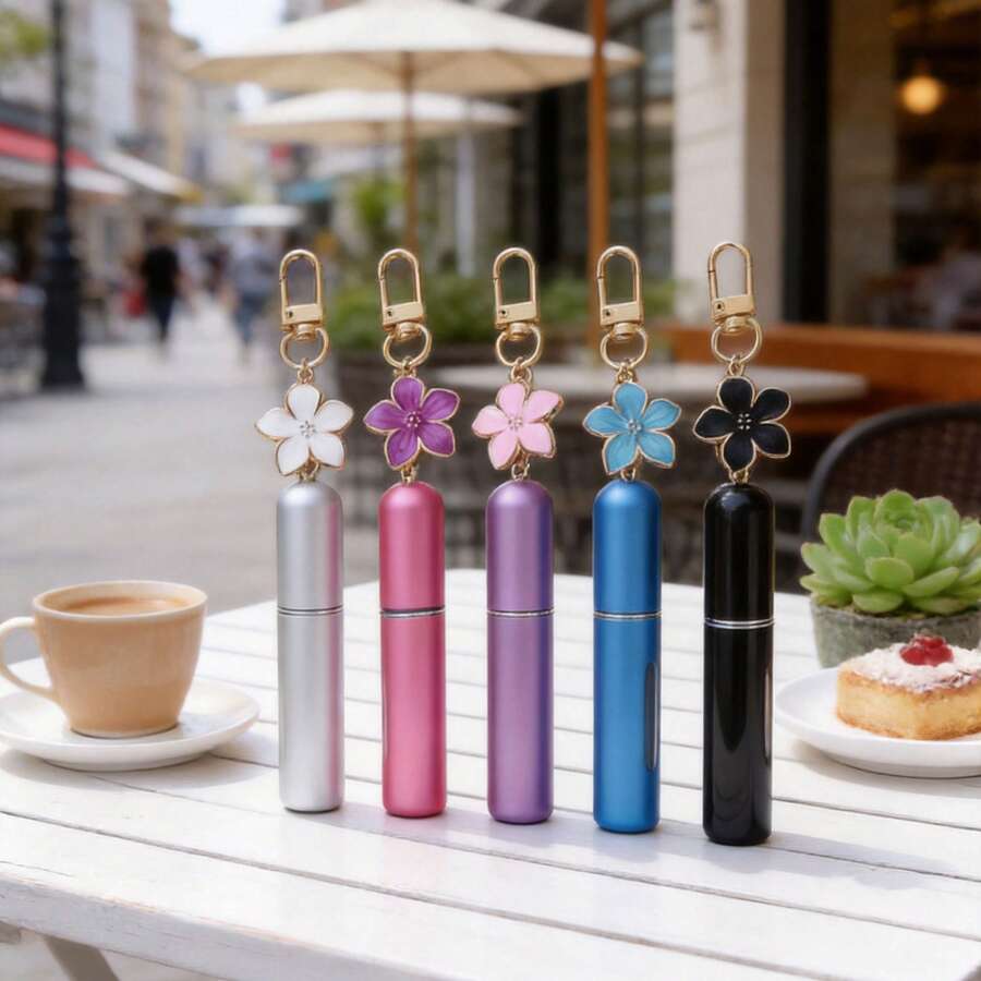2件/組 夏季花卉圖案香氛噴霧瓶 可重複填充香氛迷你便攜保濕精華替換瓶 女性朋友生日節日禮物 - 查看 1