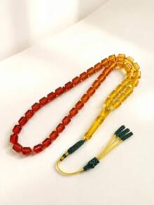新款 45 顆穆斯林祈禱珠，幾何圓柱形 Tasbih，手工流蘇，耐用伊斯蘭 Misbaha，適合祈禱與虔誠修行 - 漸層色 - 查看 2