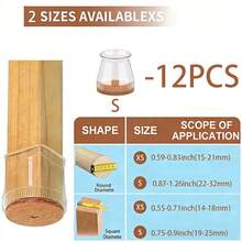 Conjunto de 4/12/24 Peças de Capas Transparentes de Silicone para Pés de Cadeira, com Base de Feltro Integrada, Proporcionando Excelente Resistência ao Deslizamento e Resistência a Arranhões. Possui Design de Redução de Ruído e é Adequado para Pisos de Madeira, Mesas de Jantar, Bancos de Bar - redondo - Visão 11