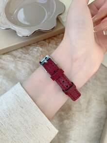 1pc Women's Oval Roman Numeral Casual Elegant Quartz Wristwatch, Suitable For Daily Wear - Red - View 6