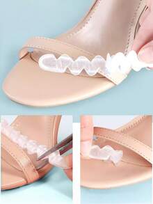 QKC Gel Non-Slip Insoles, Transparent Sandal Stickers, Self-Adhesive Gel Pads For Women High Heels Forefoot - Clear - View 5