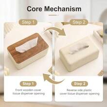 1pc Minimalist Large Capacity Tissue Box, Double-Sided Design, Durable Thickened Material, Detachable Lid Easy To Clean And Refill, Suitable For Living Room/Bedroom/Kitchen/Office, Keep Your Bedroom, Room, Living Room More Clean And Tidy - Multicolor - View 3