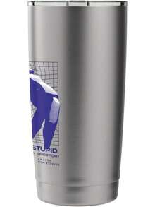 Angry. Stupid Stainless Steel Insulated Tumbler - 拉絲鋼 - 查看 2