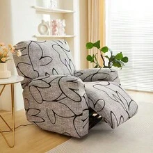 4/6/8pcs Printed Lounge Chair Cover - Suitable For All Seasons - Lounge Chair Cover For Office, Living Room, Home Decoration - Washable Sofa Cover - Grey - View 4