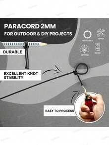 Cordón paracord 100% nailon, 2mm, 30m, tipo I de un solo hilo, cuerda para tienda de campaña, apto para camping, pulseras y talla grande - Multicolor - Ver 6