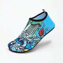 Sommer Cartoon Stil Wasserschuhe: Hautfreundlich & atmungsaktiv | Schnell trocknend rutschfest verschleißfest Bachhikingschuhe | Leichte Freizeitschuhe geeignet für Zuhause, Yoga, Outdoor-Aktivitäten und Strand - Blau - Übersicht 15