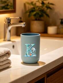 現代簡約雙色漱口杯創意居家浴室瓶身字母鯨魚設計簡約牙刷架漱口杯加厚純色漱口杯牙刷杯 - 時尚塑膠浴室配件組適用於日常居家旅行便攜牙刷機飯店宿舍辦公室兒童成人家庭禮物創意耐用輕巧易清洗高品質朋友禮物家庭禮物家庭必備旅行必備 - 彩色 - 查看 11