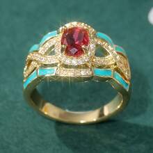 Vintage Bohemian Style Ring, Classic Elegant Jewelry For Festivals And Banquets, Luxury Jewelry, Charming Jewelry - Gold - View 4
