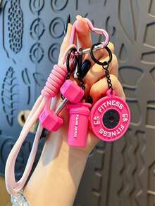 Fitness Sports Series Keychain, Creative Pendant Key Ring, Backpack Decoration Key Ring, Car Key Ring, Multi-Piece Mixed Color Key Accessories Set, Anti-Lost - Multicolor - View 3