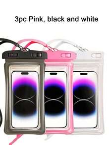 1/2 Peças Bolsa Universal à Prova d'Água IPX8 para Celular com Airbag, Capa à Prova d'Água para Celular para Natação Subaquática, Bolsa Seca de Praia para Smartphone (Preto + Branco), Essencial de Viagem, Suprimentos Escolares de Volta às Aulas, Essencial de Férias de Camping e Feriado, Acessório de Férias, Mini Acessório de Viagem de Verão, Item Indispensável de Viagem, Suprimentos Escolares, Suprimentos de Volta às Aulas - Visão 8
