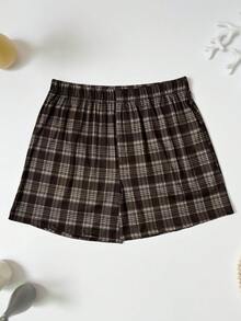 4pcs Celana Pendek Pria Motif Kotak-kotak Kasual Boxer Briefs Longgar Pinggang Elastis Celana Tidur Nyaman Ukuran Besar Set Aneka Warna - MultiWarna - View 7