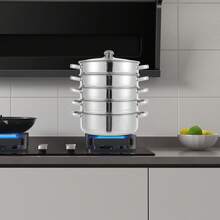 5-Tier Stainless Steel Steamer For Cooking, 30cm Steamer With Lid For Cooking Vegetables, Seafood, Soups, Stews, And Pasta - 查看 9