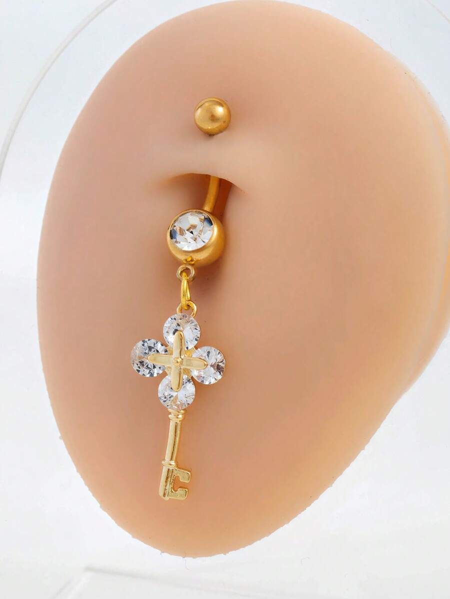 1pc Summer Sexy Beach Vacation Navel Piercing Body Jewelry Accessory - Yellow Gold - View 1