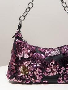 (隨機圖案) 肩背包、亮片包、花卉、刺繡包、金屬鏈條、女士手提包、晚間、派對穿搭、舞會包、舞會配件、婚禮用品、優雅女士錢包、送給女士的禮物 - 彩色 - 查看 4