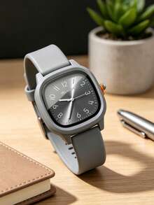 1 Set/1 Piece Women's Three-Color Square Dial Silicone Quartz Watch Set - Versatile Casual Accessory & Birthday Gift - Multicolor - View 4