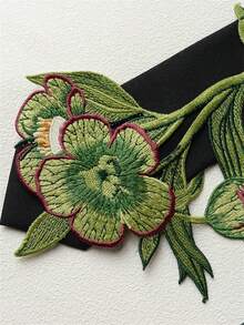 1件精緻刺繡花卉領帶，免繫領帶，復古文藝復興風格復古領帶，獨特小眾優雅設計感，適合襯衫、派對、度假 - 彩色 - 查看 6